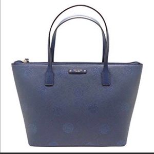 Kate Spade Hani Haven Lane Navy Glitter Tote